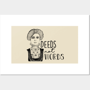 Deeds Not Words Emmeline B&W Posters and Art